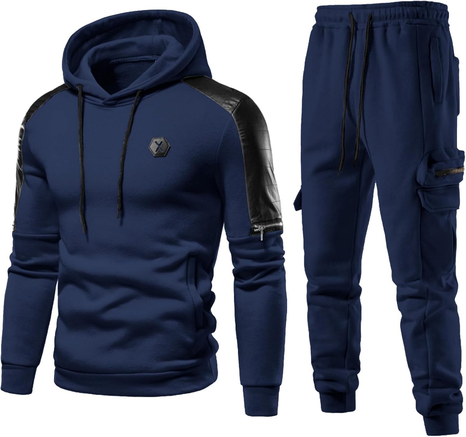Men'S Tracksuit 2 Piece Hoodie Athletic Jogging Sweatsuits for Men Casual Sports Long Sleeve Pullover Suit Set