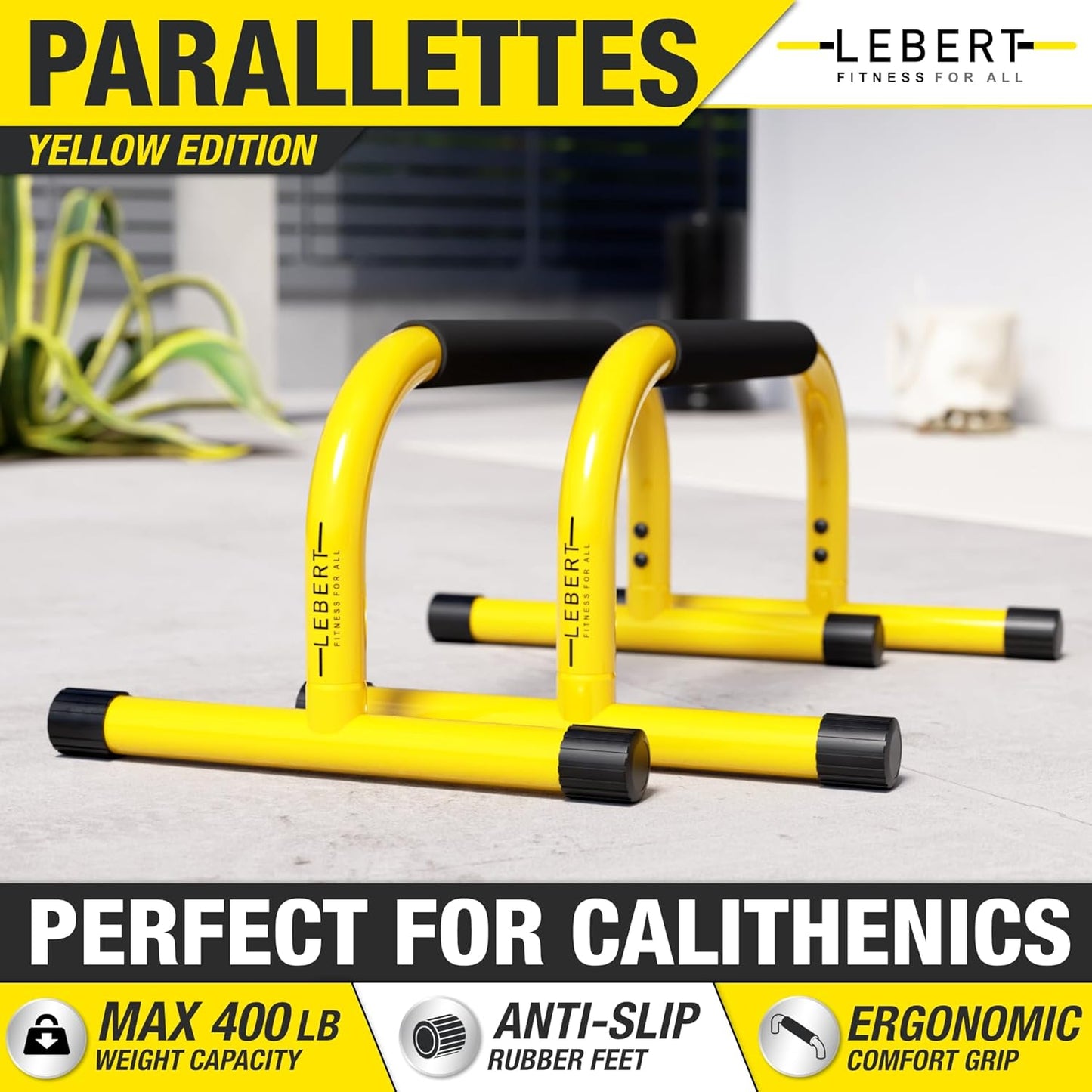 Parallette Push up Bars Dip Station Stand - Perfect for Home and Garage Gym Exercise Equipment - Gymnastics, Calisthenics, Strength Training Parallel Bars for Men and Women