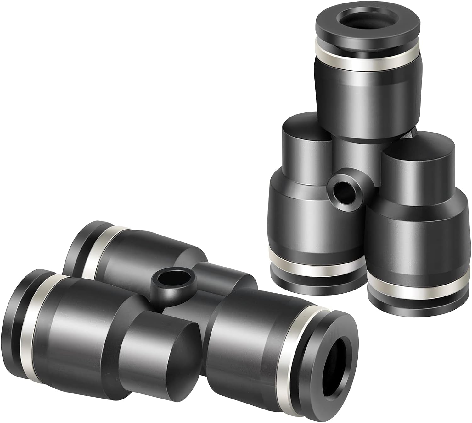 Black Y Spliter 3 Ways - 4MM Tube OD Push to Connect Tube Quick Fittings Push Lock PY-4 (Pack of 10)