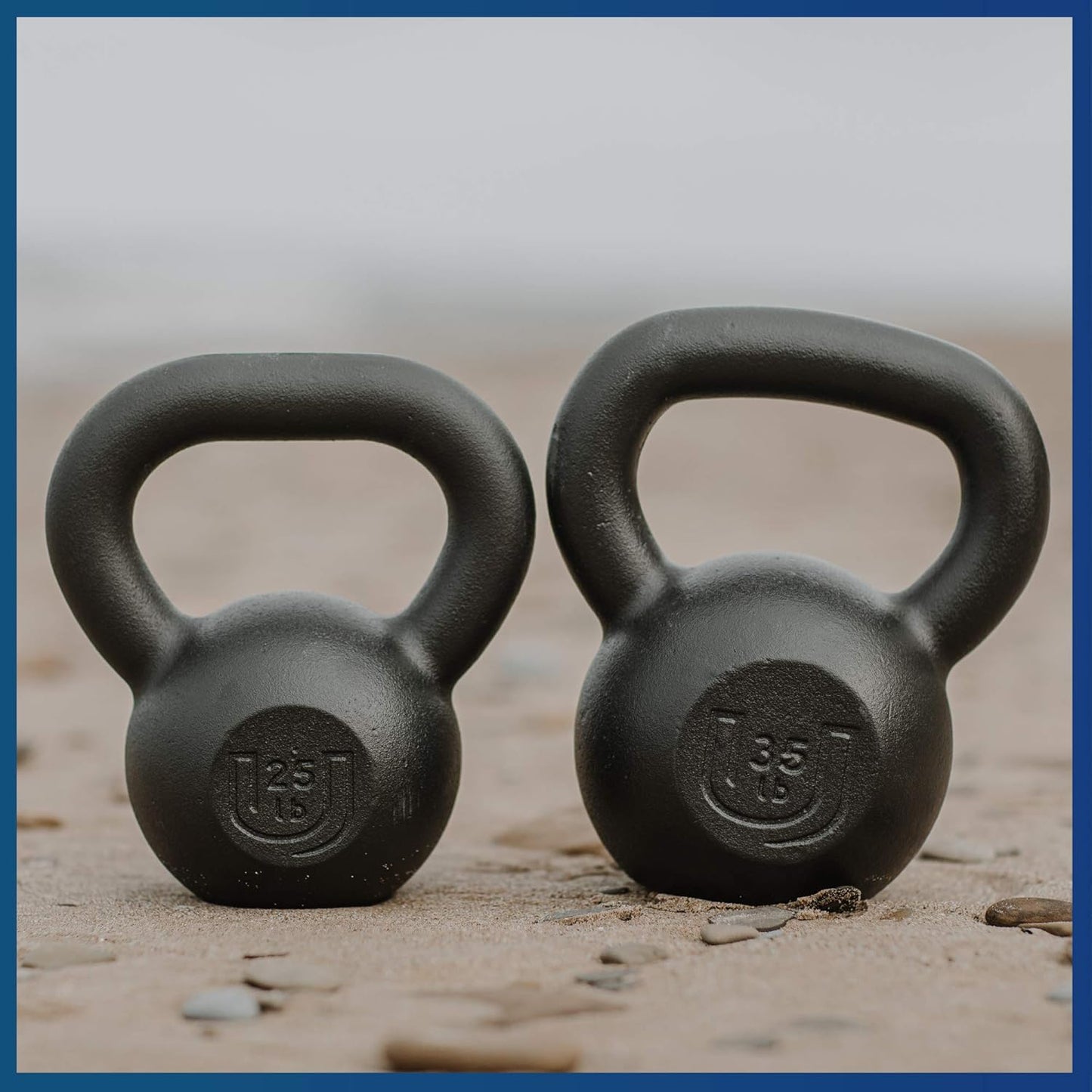 Usa-Iron POWDERCOATED Kettlebell [Weights 20Lb 25Lb 35Lb 44Lb 50Lb] **MADE in USA** for Men and Women with Wide Grip Handle, Home Gym, Kettle Bell for Core Fitness, Strength Training, Fitness & Muscle Building