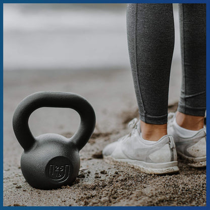 Usa-Iron POWDERCOATED Kettlebell [Weights 20Lb 25Lb 35Lb 44Lb 50Lb] **MADE in USA** for Men and Women with Wide Grip Handle, Home Gym, Kettle Bell for Core Fitness, Strength Training, Fitness & Muscle Building