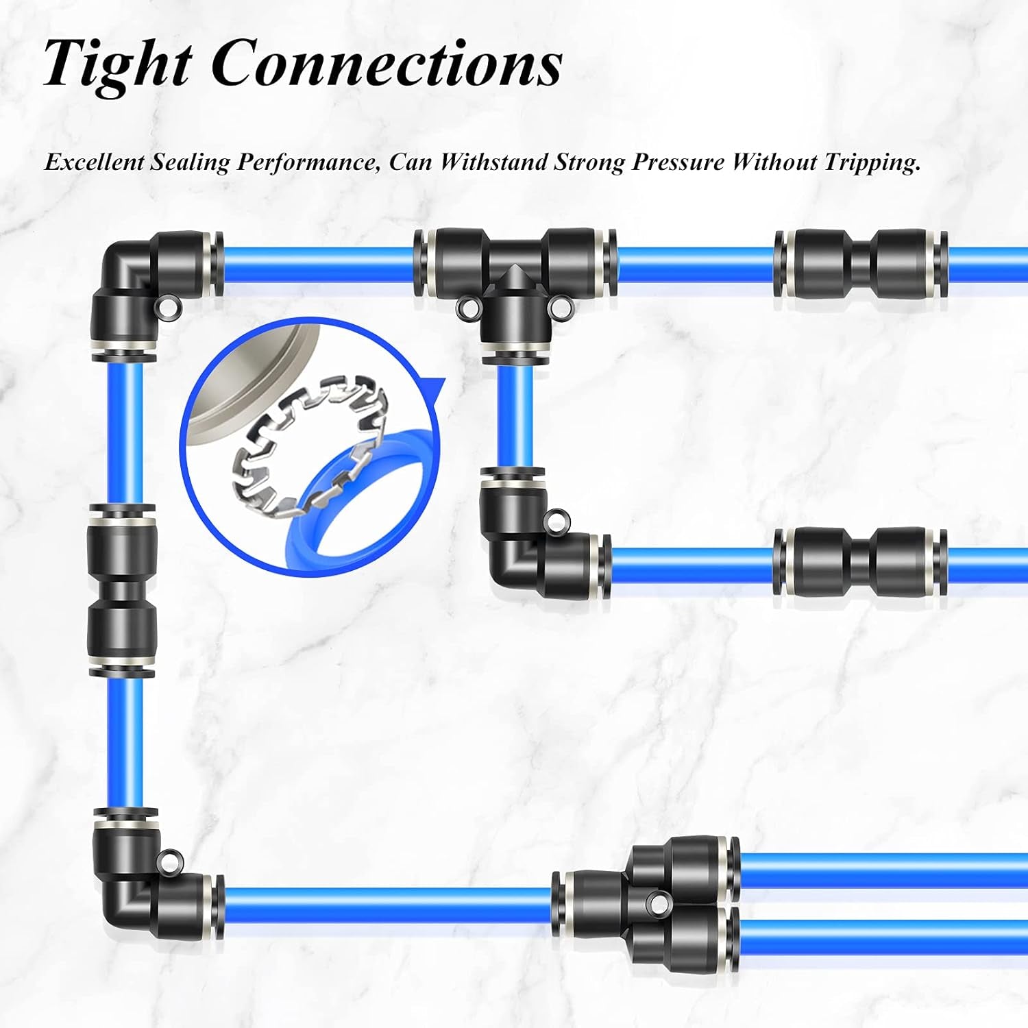 Black Y Spliter 3 Ways - 4MM Tube OD Push to Connect Tube Quick Fittings Push Lock PY-4 (Pack of 10)