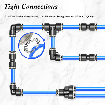 Black Y Spliter 3 Ways - 4MM Tube OD Push to Connect Tube Quick Fittings Push Lock PY-4 (Pack of 10)